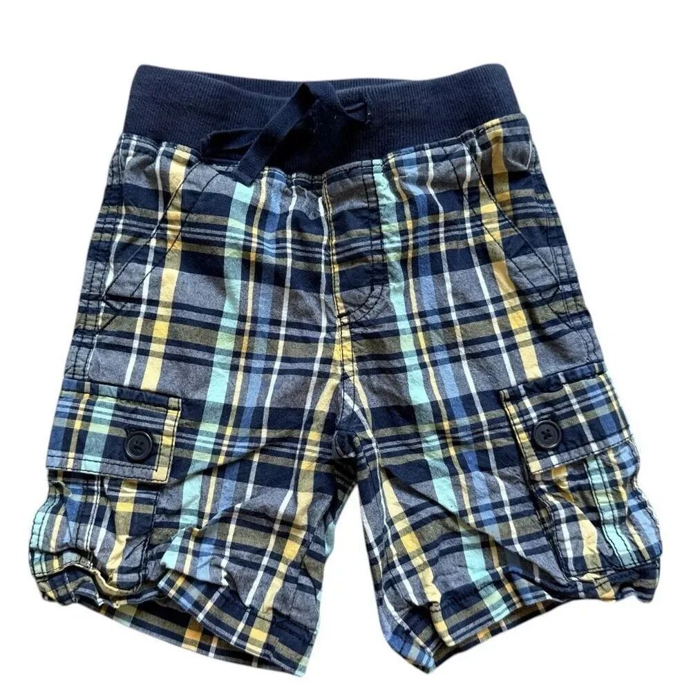 Youth Boys Gymboree Madras Plaid Pull On Drawstring Casual Shorts - Sz 5